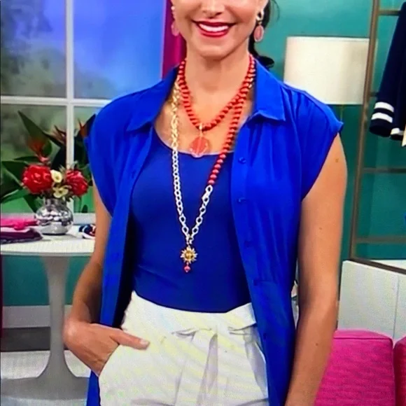 Heidi Daus Loop Back Around Transformable Charms Long Necklace Coral 52”L - Picture 11 of 13